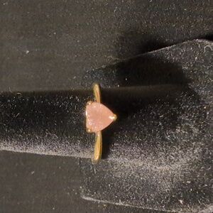New Heart-Shaped Pink Yellow Gold Ring